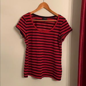 The Limited red/navy striped work top